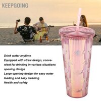 [Hàng Hot] Ly uống nước có nắp kèm ống hút tiện lợi chất lượng cao, Cốc du lịch cách nhiệt Công suất lớn Chống rò rỉ