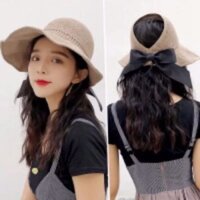 [HÀNG HOT MÙA HÈ] Mũ cói thời trang đội nửa đầu cao cấp thích hợp để đi biển