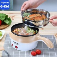 [HÀNG HOT} Nồi Lẩu Mini, Nồi Nấu Mì, Nồi Nấu Đa Năng Kèm Giá Hấp 2 Tầng Size 18 cm