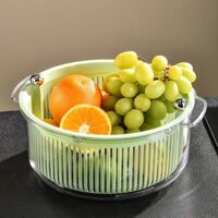 [Hàng HOT] Rổ rửa rau củ quả 2 lớp kèm chậu - Rổ nhựa Đựng Trái Cây thoát nước đa năng【Utah054】