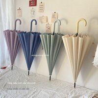 (HÀNG HOT) Tay cầm thật tuyệt vời Ô cán dài chống gió tăng cường đôi nam nữ ô thẳng dày chống gió