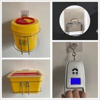 (HÀNG HOT) Thép không gỉ y tế hộp đựng vật sắc nhọn móc treo tròn vị trí giá vuông thùng rác y tế g