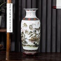 (HÀNG HOT)Cảnh Đức Trấn Gốm Sứ Cắm Hoa Nước Nâng Bình Lớn Tủ Tivi Lối Vào Văn Phòng Tủ Trang Trí Ph