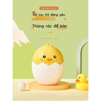 (HÀNG HOT)hh3pjv346fVỡ Gà Thùng Rác Nhỏ Để Bàn Nắp Lắc Sọt Rác Phòng Ngủ Đầu Giường Mini Dễ Thương Nhựa Lưu Trữ Xô
