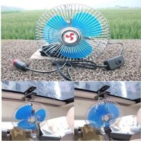{Hàng Hót}Quạt ô tô thông gió 12v và 24v loại 1 lồng đế kẹp tiện dụng