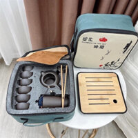 🫶🏻Hàng hott👉🏻Bộ Ấm Chén Tử Sa Du Lịch~Bộ Bình Trà Gốm Sứ 10 Món Tặng Kèm Túi, Khăn Lau Cao Cấp ✅