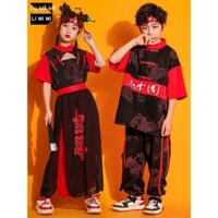 (HÀNG HOT)Trẻ em quốc triều Hanfu Tang Bộ đồ bé trai Bộ đồ khiêu vũ đường phố phong cách Trung Quốc Bộ đồ đồng ca bé gái