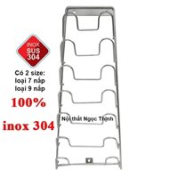 [HÀNG INOX DÀY CHẮC] Máng treo nắp nồi - kệ treo nắp vung nồi 100% inox 304 hàng đẹp TẶNG kèm bộ vít inox