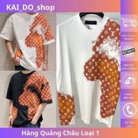 Hàng Loại 1 Áo Thun Nam Đen Trắng Họa Tiết Bản Đồ Màu Cam Kèm Logo Nhà Lui.is , Hình In Nhiệt Cao Không Lo Boog Tróc