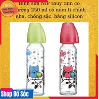 [Hàng loại 1] Bình sữa NIP chống sặc cho bé - Bình sữa thủy tinh 250ml