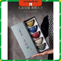 Hàng loại 1 Bộ Chén Trà Ngũ Hành Vân Đá Loang Mang Lại Phong Thuỷ Tốt (có sỉ)
