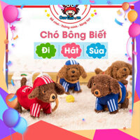 {hàng loại 1} Chó bông biết đi, biết hát, đồ chơi chó nhồi bông biết sủa có khúc xương kèm dây đeo cho bé dắt đi dạo