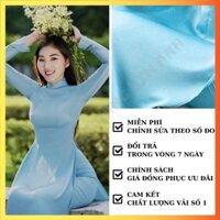 [HÀNG LOẠI 1 - CÓ MAY ĐO] ÁO DÀI PHI BÓNG XANH DƯƠNG DA TRỜI LỤA PHƯỚC THỊNH, ÁO DÀI TRUYỀN THỐNG ADT2TPBXD