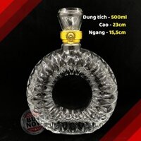 [HÀNG LOẠI 1] COMBO 2 Chai Thủy Tinh đựng Rươu XO 500ML - CB2-M13, Bình Thủy Tinh 500ml trong suốt - topbanchaynhat