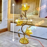 (Hàng Loại 1) ĐÈN THỜ HOA SEN THUỶ TINH 40cm -50cm ( 1 Đôi)