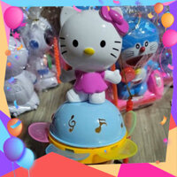 {hàng loại 1} Đồ Chơi Lồng Đèn Hello Kitty Trung Thu Đứng Trên Đế Sen Cho Bé Có Đèn Sáng ,Nhạc hài hước (không kèm pin)