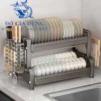 [Hàng loại 1] Kệ chén bát thông minh 2 tầng, Kệ để bát đĩa inox đa năng di chuyển tiện lợi TEKDOOR OFFICIAL STORE