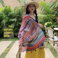 [Hàng Loại 1] Khăn Thổ Cẩm Khăn Hoạ Tiết Boho Vintage Đi Biển
