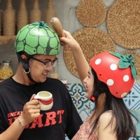 [HÀNG LOẠI 1] Mũ Bảo Hiểm Nửa Đầu Thú ABS - Dâu tây - Dưa Hấu - Mũ bảo hiểm trái cây - Bảo hành 12 tháng