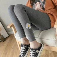 {HÀNG LOẠI 1} QUẦN LEGGING BẦU CO GIÃN 4 CHIỀU, HOA CÚC