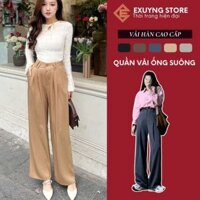 [Hàng loại 1] Quần tây nữ ống suông xuông rộng, quần dài baggy âu cạp cao công sở,đi học EXUYNG STORE -  QC cao cấp
