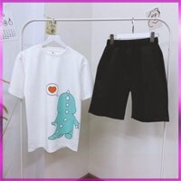 Hàng loại 1: Sét Bộ Đùi Nữ Xinh Dễ Thương  FASHION Khủng Long Tim+Quần Đùi THOITRANGTRE -TTT