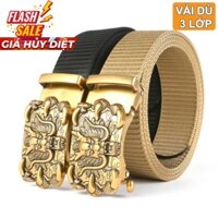 [Hàng loại 1] Thắt Lưng Vải Dù Nam Mặt Rồng 6 Vuốt Đẹp Mắt Khoá Tự Động Hơp Kim Đúc Nguyên Khối