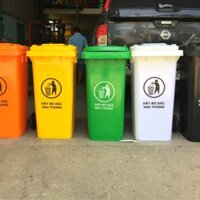[HÀNG LOẠI 1] Thùng Rác Nhựa Công Cộng 120 Lít, Thùng Rác Gia Đình, Công Ty, Nhà Máy 120L Bảo Hành 12 Tháng