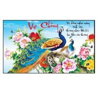 HÀNG LOẠI 1 - Tranh đính đá VỢ CHỒNG CÔNG - PHU THÊ VIÊN MÃN. Kích Thước: 91cm x 53cm