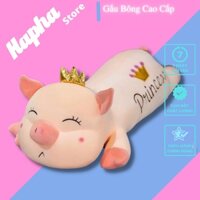 [HÀNG LOẠI 1]Gấu Bông Heo vương miện nằm, lợn bông nằm cute, gối ôm hình thú nhồi bông Dễ Thương Chất Nhung Mềm Mịn