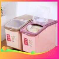 [Hàng loại1] Thùng gạo chứa 15kg có bánh xe nhập khẩu Nhật Bản, di chuyển dễ dàng, tiện lợi - 247