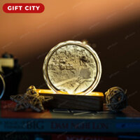 [HÀNG MẪU KHÔNG BÁN] Khắc ảnh 3D lên pha lê hình tròn, đế gỗ có đèn led