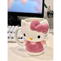 ((Hàng mới bán chạy) [Bộ sưu tập 3.8.000 người] Cốc gốm hellokitty Cốc Hello Kitty Cốc sáng tạo Phim hoạt hình Cô gái dễ thương Cốc nước thực tế Dung tích lớn