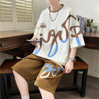 ((Hàng Mới) Bộ Đồ Thể Thao Đẹp Trai Nam Quần Short Nửa Tay Thường Ngày Học Sinh Trung Học Thiếu Niên Học Sinh Bộ Đồ Hai Mảnh Mango / / 3.17