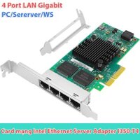 (HÀNG MỚI) Card mạng PCIe x4 Intel Ethernet Server Adapter I350-T4 cho PC, server, máy tính đồng bộ, Workstation