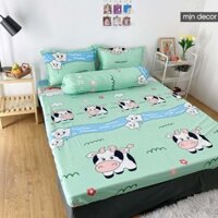 Hàng mới  [Mẫu Mới 2021] Bộ Ga Giường Cotton 3D Mịn Decor - Drap Giường + 2 Vỏ Gối In 3D Ga Chun Mềm Mịn Nhiều Màu Sắc X