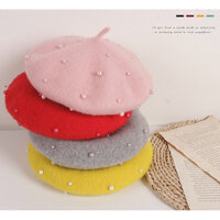 (Hàng mới ) Mũ Nồi Dạ Đính Ngọc Siêu Dễ Thương Cho Bé Gái