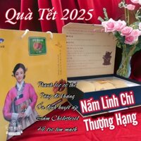 [HÀNG MỚI] Nấm Linh Chi Vàng Chanh Hộp Kim Tuyến Vàng Cô Gái Hàn Quốc, Hộp quà biếu sang trọng 1kg