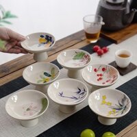 [HÀNG MỚI VỀ] 【3.6Bộ Sưu Tập Vạn Người】Đĩa trái cây trà đá luộc xung quanh bếp, đĩa ăn nhẹ trà châ