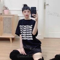 [Hàng mới về] Áo Bầu thun tay lỡ form rộng in chữ nhiều màu