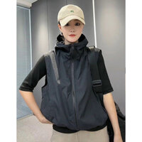 Hàng Mới Về Áo Khoác cardigan Sát Nách Có Khóa Kéo Phong Cách Hàn Quốc Chơi golf Cho Nữ 2023