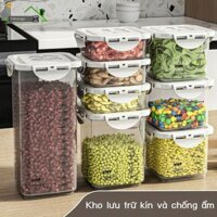 [HÀNG MỚI VỀ] Bình kín thực phẩm nhà bếp đựng ngũ cốc bình đựng gạo thùng đựng cơm tủ lạnh sắc nét