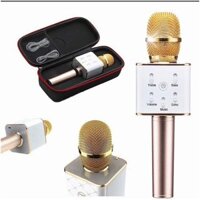 [Hàng Mới Về] Bộ micro hát karaoke kèm loa Bluetooth phát beat KVM-Q7_vàng  VBB