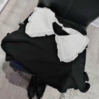 HÀNG MỚI VỀ Đầm suông đuôi cá form rộng, tay ngắn phối cổ sen trắng cực kì xinh đã cập bến shop em nha khách $%#$