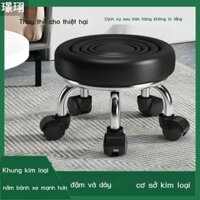 [HÀNG MỚI VỀ] Ghế đẩu có bánh xe, ghế thấp cho làm móng tay và chân, dây đeo làm sạch xoay có bánh