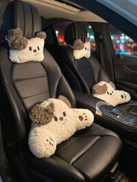 [HÀNG MỚI VỀ] Gối tựa đầu và gối cổ ô tô, cặp gối nữ tài xế, đệm ô tô hình cún con dễ thương, gối