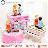 [Hàng mới về] Hộp nhạc Đàn Piano, Trái tim Trang trí Bàn Nụ hôn tình yêu lãng mạn