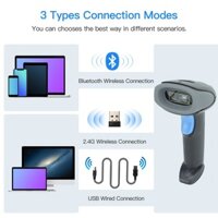 Hàng Mới Về Máy Quét Mã Vạch USB Có Dây 2.4G Đầu Thu Bluetooth Không Dây Cắm Và Chạy Đầu Đọc Mã QR