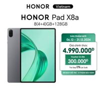 [HÀNG MỚI VỀ] Máy tính bảng HONOR Pad X8a 4GB+128GB | Màn hình TFT LCD 11" 90Hz | Pin 8300mAh | BH 13 tháng Hàng Chính Hãng