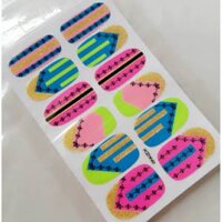 (hàng Mới Về) Miếng Dán Móng Tay Họa Tiết Kẻ Sọc